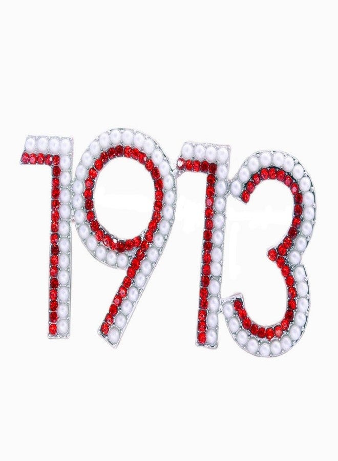 HUSURU Soror Organization Pearl 1913 DST Brooch Pin for Women Sorority Gift Greek Sorority Brooches for Clothing Bag - Image 3